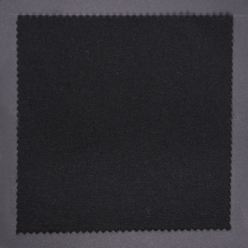 Black Polyester Wool Single Brushed Plain Cotton Fabric For Clothing AJ156