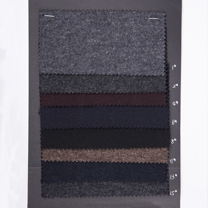 Knit Men's Polyester Stripe Wool Twill  Fleece Fabric For Winter Garment AJ222-several colors