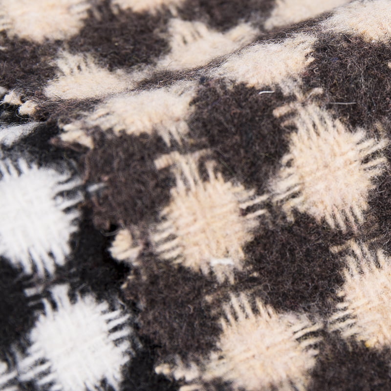 Brush Diamond Black Brown Jacuqard Tweed Fabric 2383