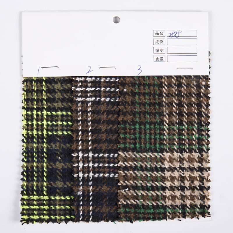 Woven Houndstooth Wool Tweed Fabric 2585