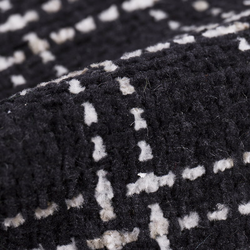 Chenille Black/White Windowpane Tweed Fabric 2642