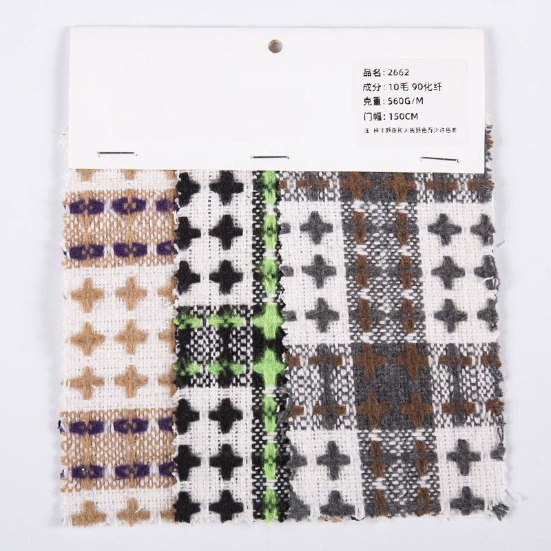 Jacquard Wool Tweed Fabric In China 2662