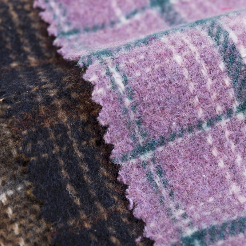 Contrast Color Plaid Tweed Fabric For Winter 3214