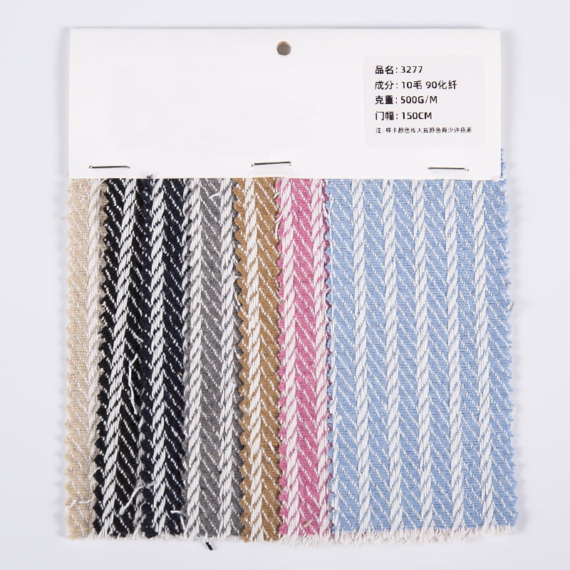 Twisted Striped Wool Polyester Jacquard Fabric 3277