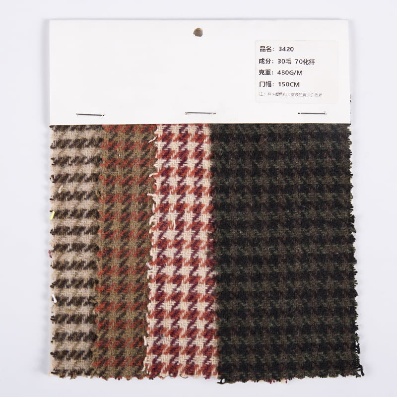 30% Wool 70% Chemical Fiber Windmill Tweed Fabric