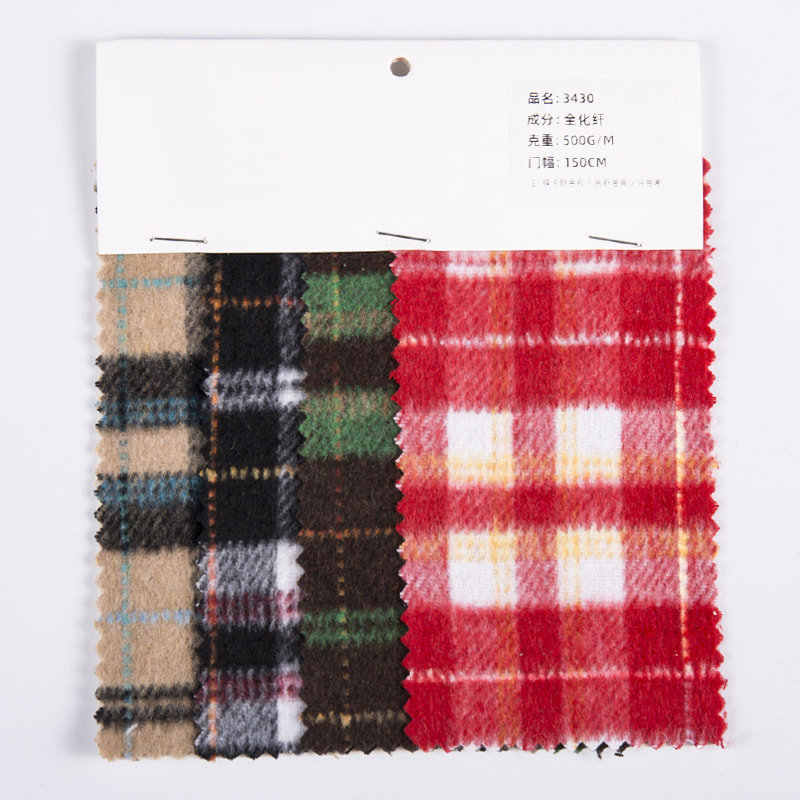 Green Red Black Plaid Chemical Fiber Fabric For Shirts 3430