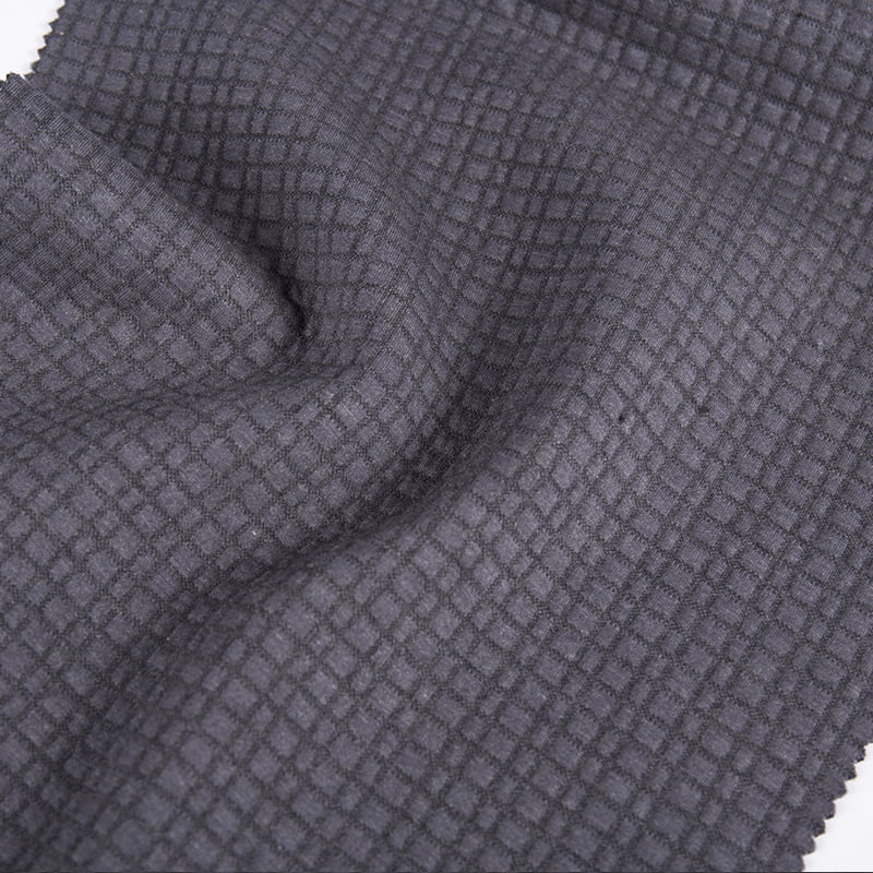 Embossed Plaid Diamond Knitted Jacquard Polyester Wool Cotton Modal Sportswear Fabrics For Clothing AW23007