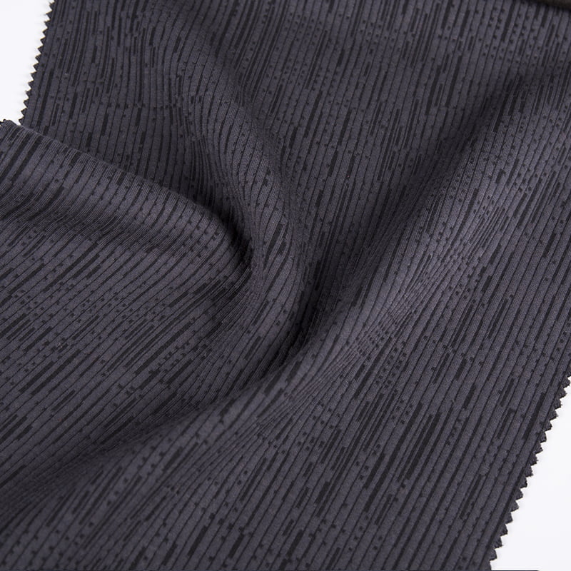 Embossed Corduroy Striped Knitted Jacquard Polyester Wool Cotton Modal Sportswear Fabrics For Clothing AW23009