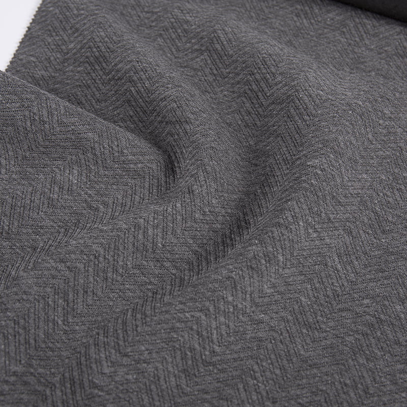 Embossed Herringbone Knitted Jacquard Polyester Viscose Spandex Sportswear Fabrics For Clothing AW23023