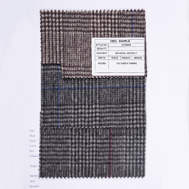 Glen Y/D Check Woven Fleece Fabric SH2406