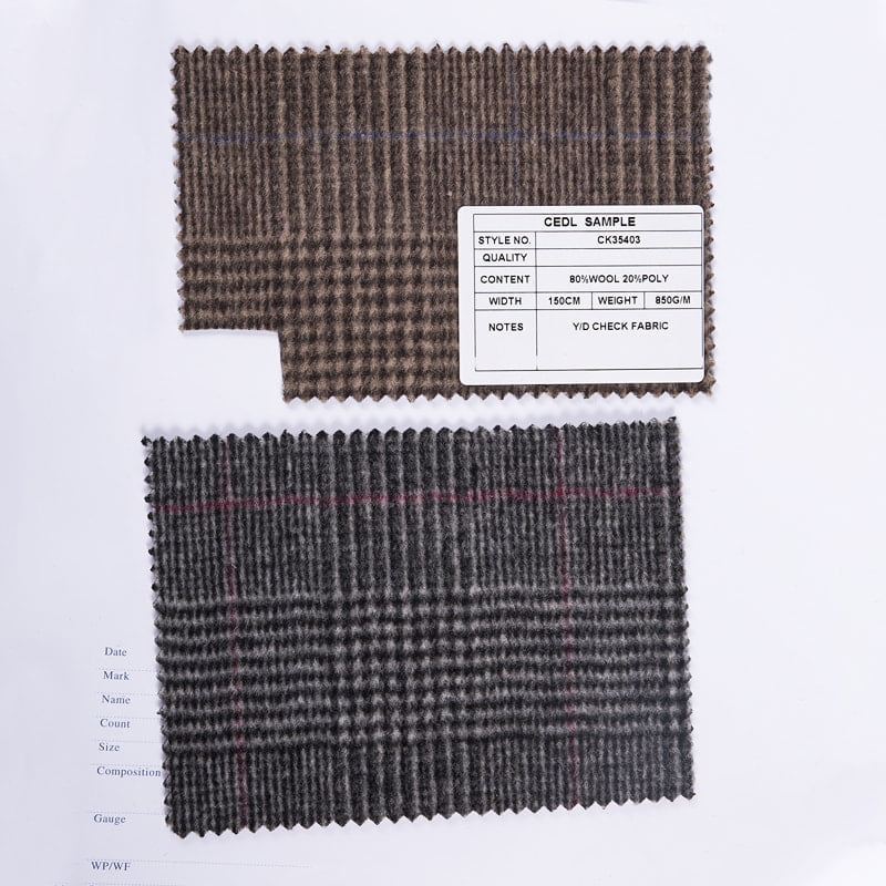 Brush Colors Glen Check Woven Fleece Fabric SH2407