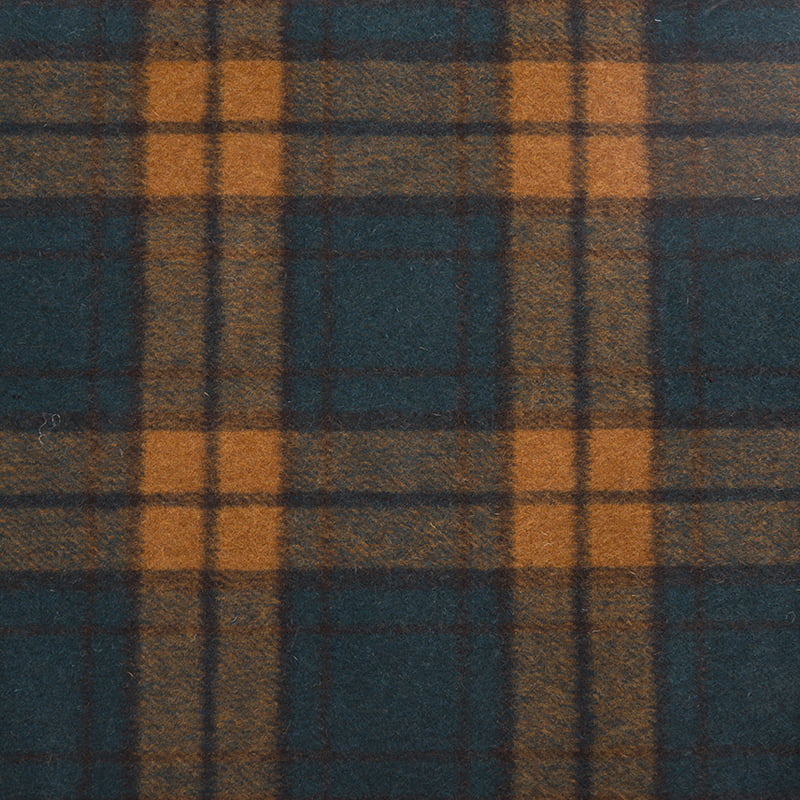 Yellow Blue Check Plaid Heavyweight Woven Fleece Woolen Fabric For Garment ZZH24007