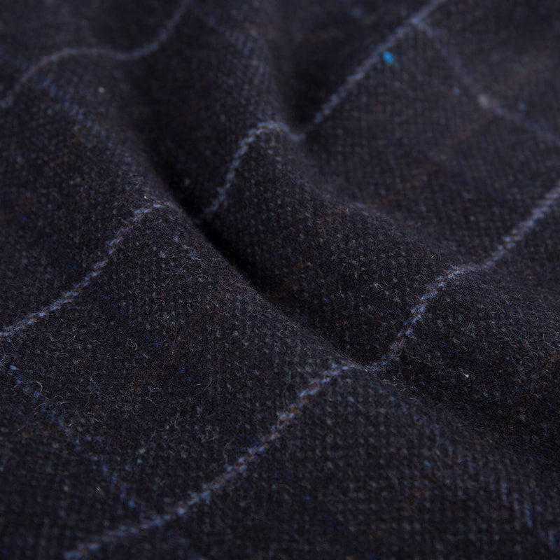 Blue Black Plaid Jacquard Brush Fabric ZZH24013