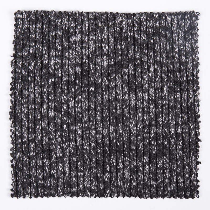 Black Grey Wool/Polyester Two Colour Rib Knit Sweater Fabric For Winter AJ203B-1/AJ203B-5