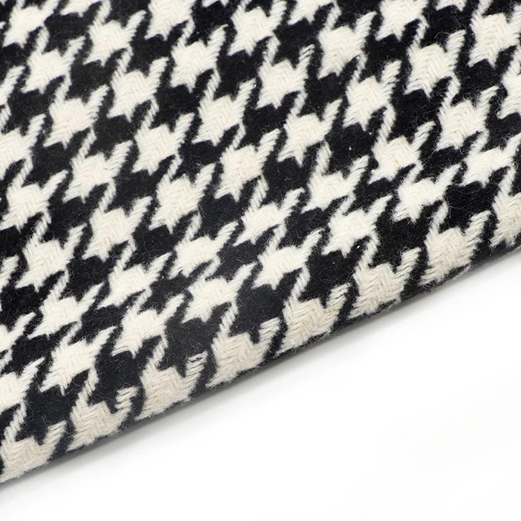 Woven Houndstooth Wool Classical Fabric WP24003