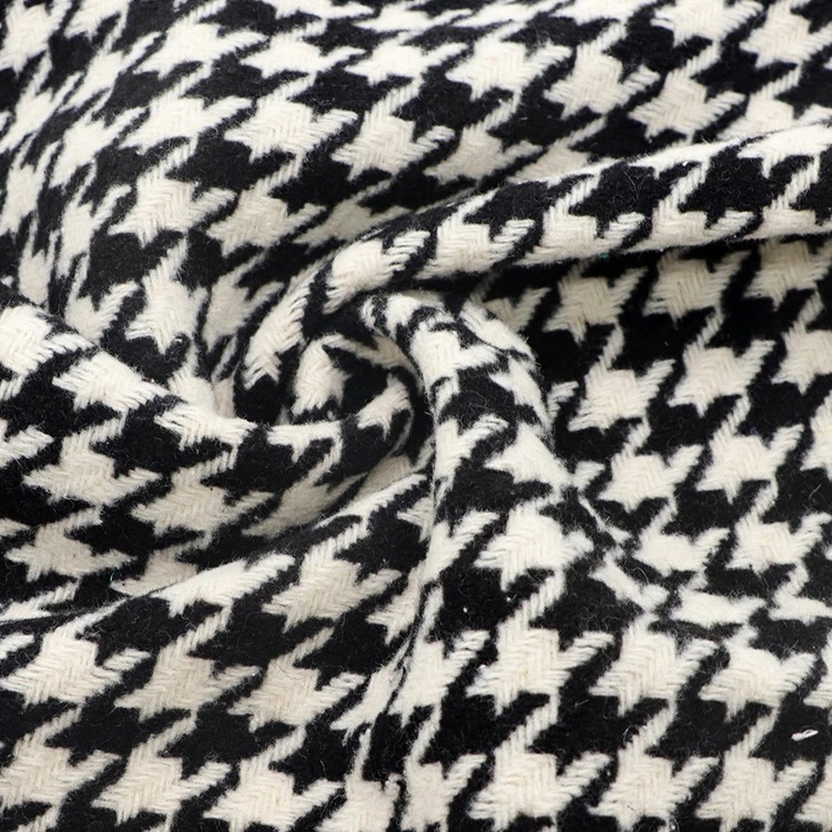 Woven Houndstooth Wool Classical Fabric WP24003